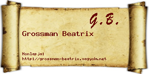 Grossman Beatrix névjegykártya